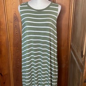 Time & Tru Striped Sleeveless Dress